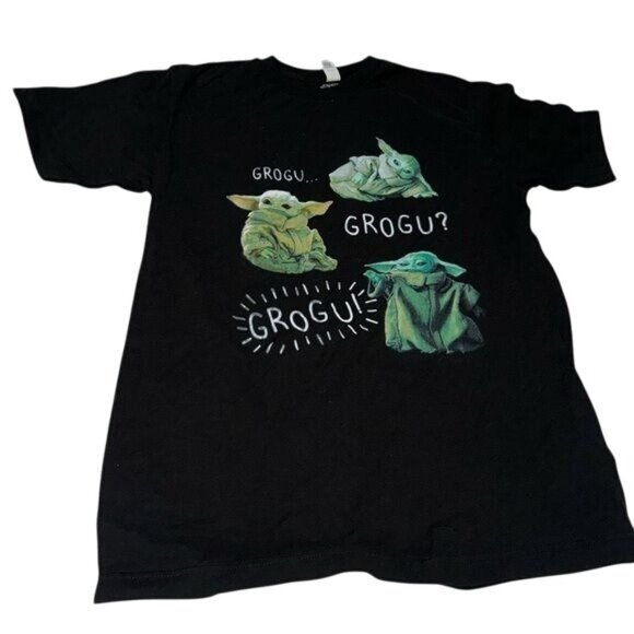Star Wars Grogu T-Shirt Black Tultex M 100% Cotton Licensed Merchandise - Picture 1 of 6
